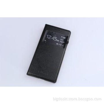Black Color Samsung leather case for Sumsung Mega